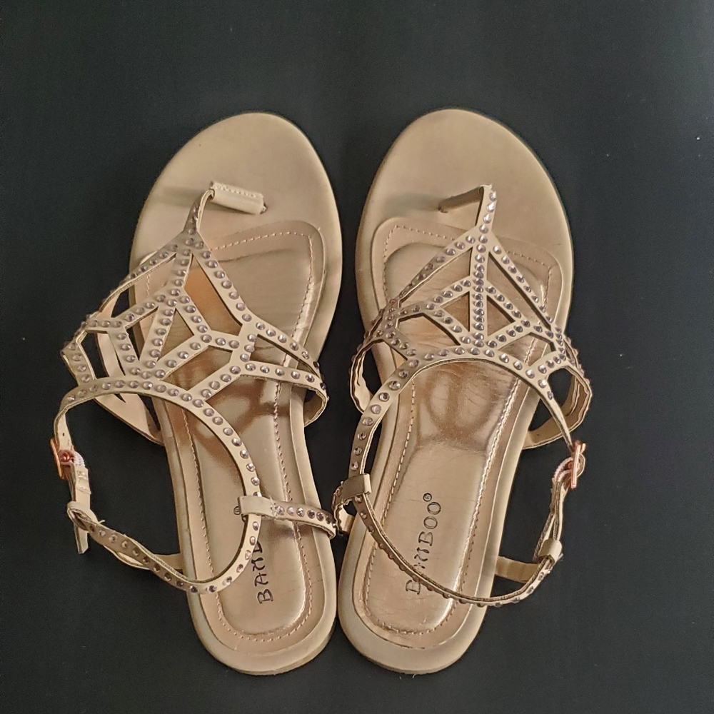 Bamboo Bedazzled Strappy Sandals Size 7